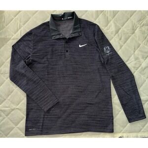 Tiger Woods Collection Nike Golf Pullover Shirt Gray Hazeltine Club Sz‎ Large